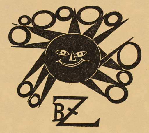 Exlibris by Mogens Zieler from Denmark for ? Z.  B. - Sun 