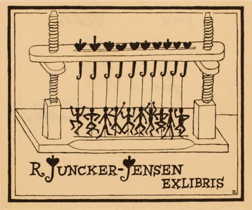 Exlibris by Mogens Zieler from Denmark for uncker R Jensen - 