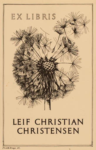 Exlibris by Mads Stage from Denmark for Leif Christian Christensen - Flora 