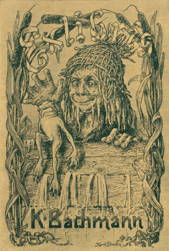 Exlibris by Karel Stapter from Czechoslovakia for K. Bachmann - Drama 