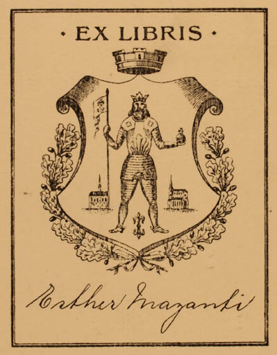 Exlibris by Esther Mazanti from Denmark for Esther Mazanti - Heraldry 