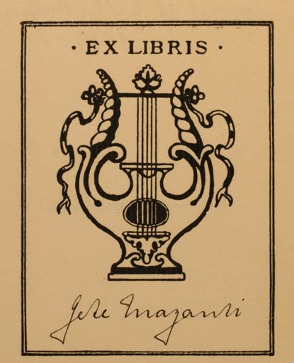Exlibris by Esther Mazanti from Denmark for Gete Mazanti - Music 