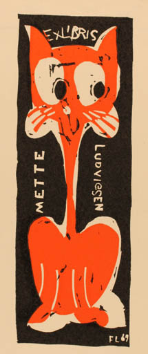 Exlibris by Finn Ludvigsen from Denmark for Mette Ludvigsen - Cat 