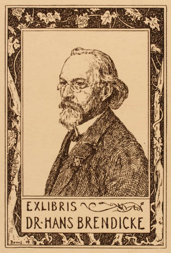 Exlibris by Wilhelm Doms from Germany for Dr. Hans Brendicke - Portrait 